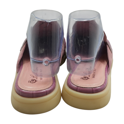 Noisette Rose Suede and Alligator Skin Charms Walk Babouche