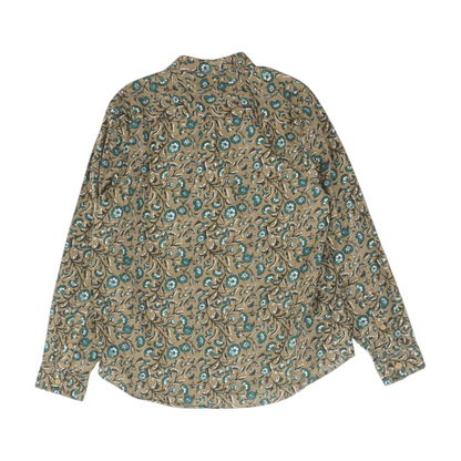 Brown Floral Long Sleeve Button Down