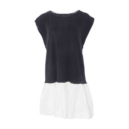 Black Color Block Mini Dress