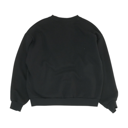 Black Solid Sweatshirt Pullover