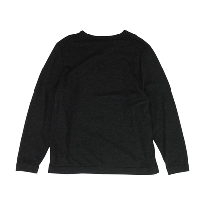 Black Solid Pullover Sweater