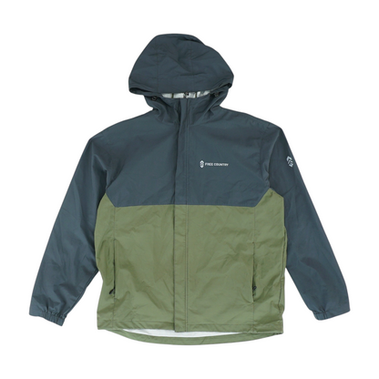 Green Color Block Rain Jacket