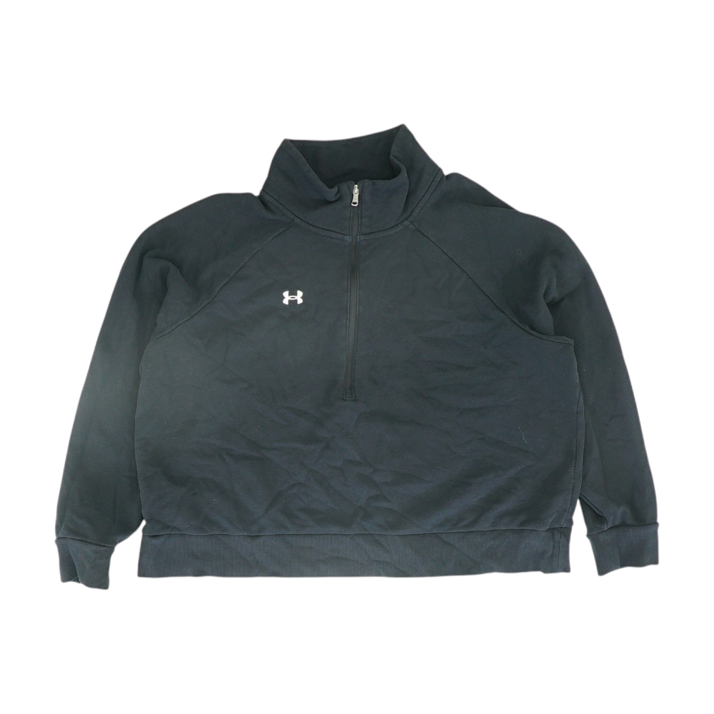 Black Solid 1/4 Zip Pullover