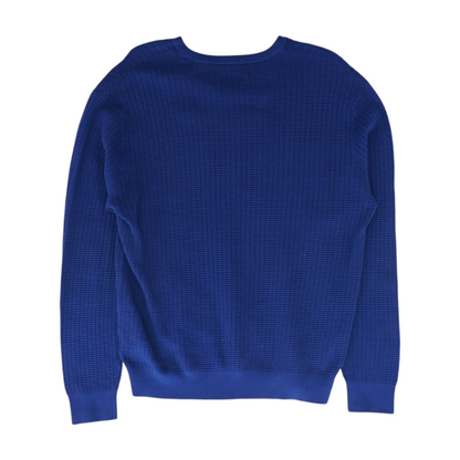 Blue Solid Pullover Sweater