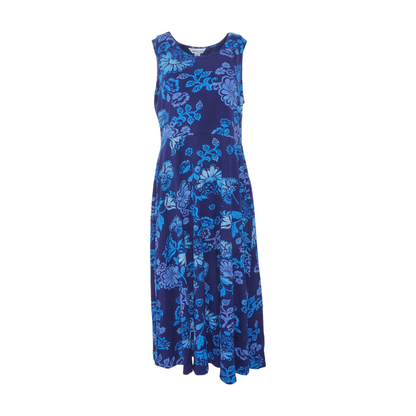 Navy Petite Floral Midi Dress