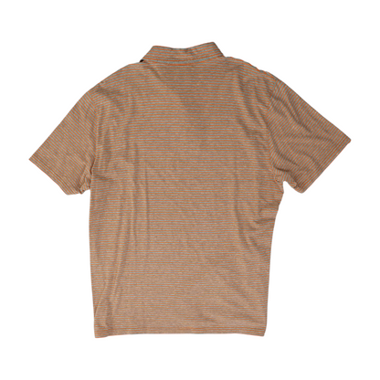 Orange Striped Short Sleeve Polo