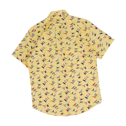 Yellow Graphic Short Sleeve Button Down