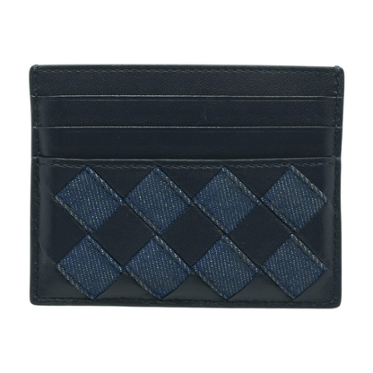 Intrecciato Denim Leather Card Case