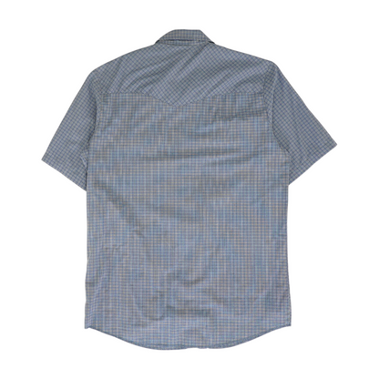 Blue Tall Plaid Short Sleeve Button Down