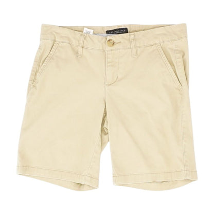Tan Solid Denim Shorts