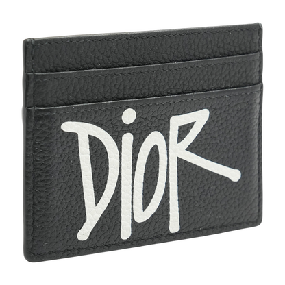 F20 Capsule Collection Card Holder in Black Grained Calfskin