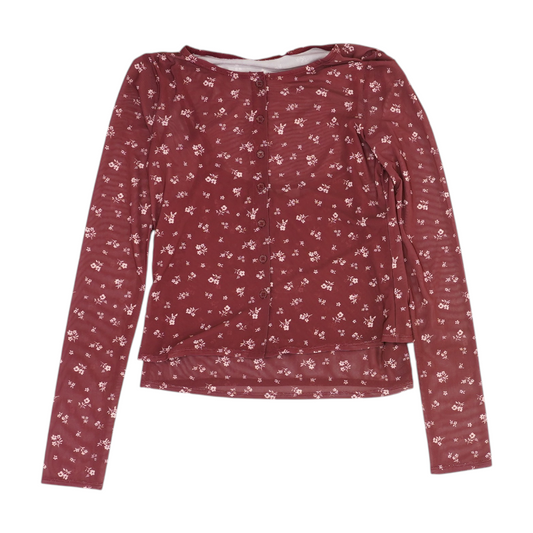 Burgundy Floral Blouse