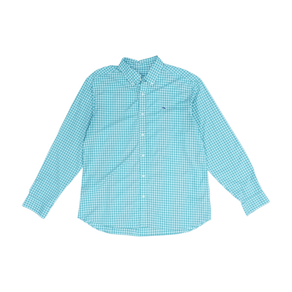 Green Check Long Sleeve Button Down