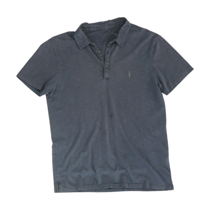 Gray Solid Short Sleeve Polo