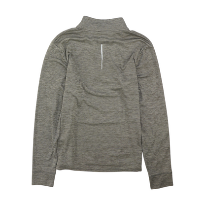 Gray Solid 1/4 Zip Pullover