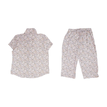 White Plus Floral Pajama Set