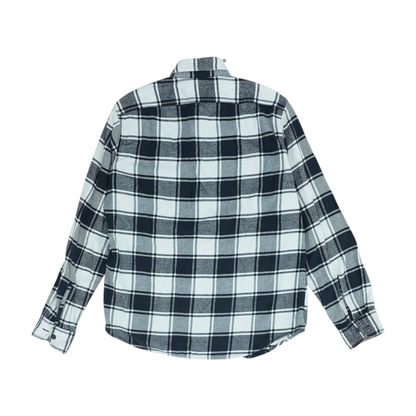 Navy Plaid Flannel Button Down