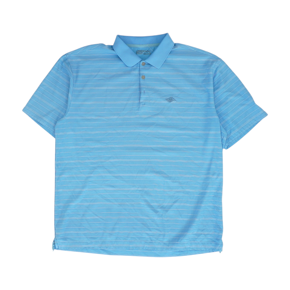 Blue Striped Short Sleeve Polo
