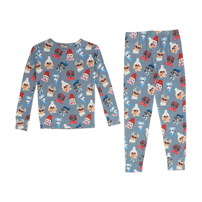 Blue Graphic Pajama Set