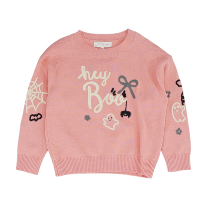 Pink Graphic Pullover Sweater