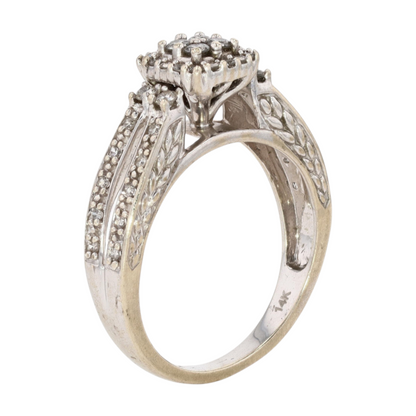 14K White Gold Diamond Engagement Ring