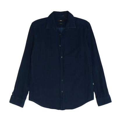 Navy Solid Long Sleeve Button Down