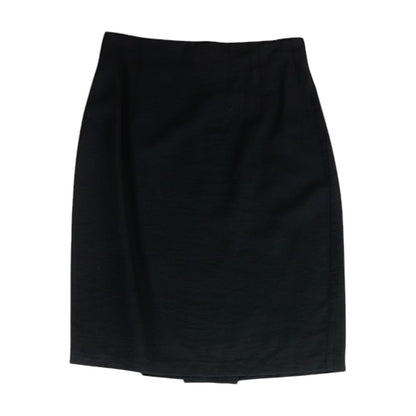 Vintage Black Solid Midi Skirt