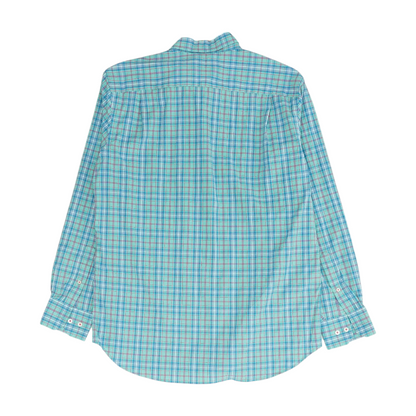 Green Plaid Long Sleeve Button Down