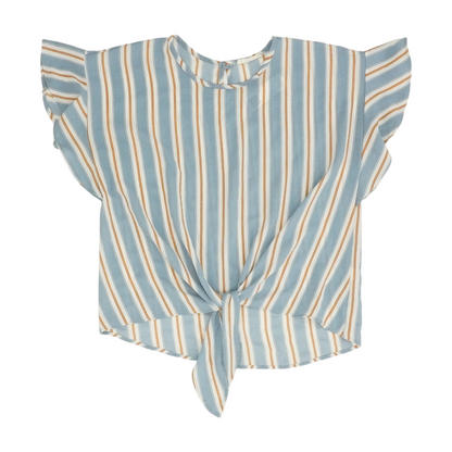 Blue Maternity Striped Blouse
