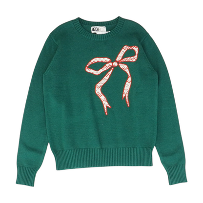 Green Graphic Pullover Sweater