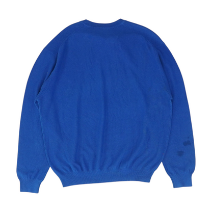 Blue Solid Pullover Sweater