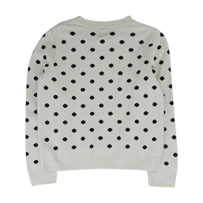 Ivory Polka Dot Pullover Sweater