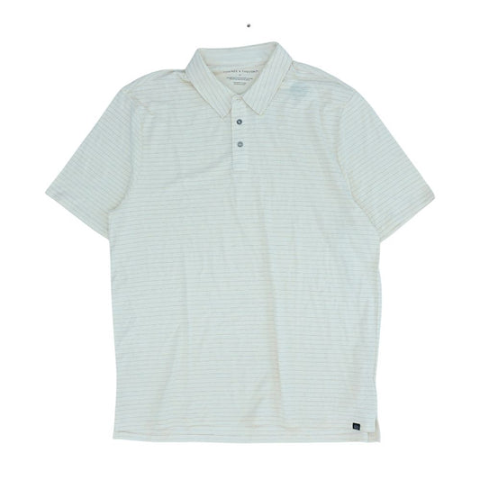 Beige Striped Short Sleeve Polo