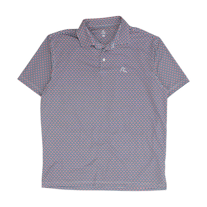 White Graphic Short Sleeve Polo