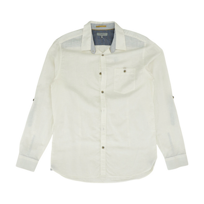 Ivory Solid Long Sleeve Button Down