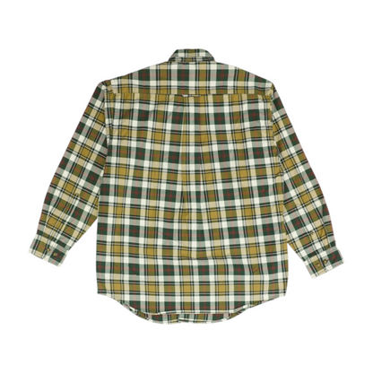 Green Plaid Long Sleeve Button Down