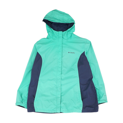 Green Color Block Rain Jacket
