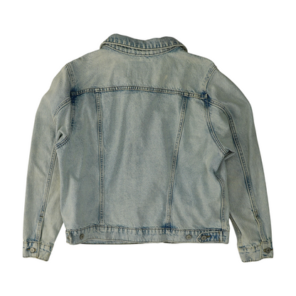 Blue Solid Denim Jacket