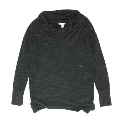 Black Solid Long Sleeve Blouse