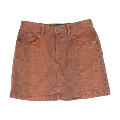 Red Animal Print Mini Skirt