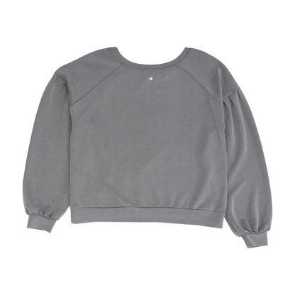Gray Solid Sweatshirt Pullover