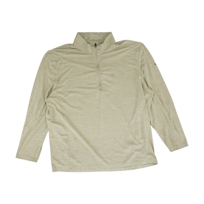 Tan Solid 1/4 Zip Pullover