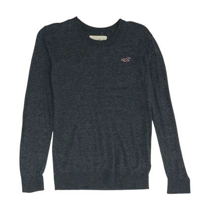 Gray Solid Pullover Sweater
