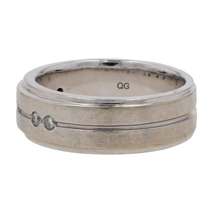 1/4 Ct 10K White Gold Round Bezel Diamond With Edged Band