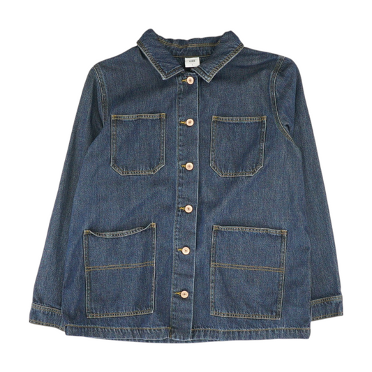 Blue Solid Denim Jacket