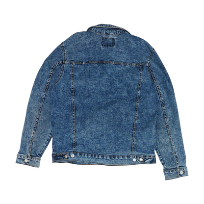 Blue Solid Denim Jacket