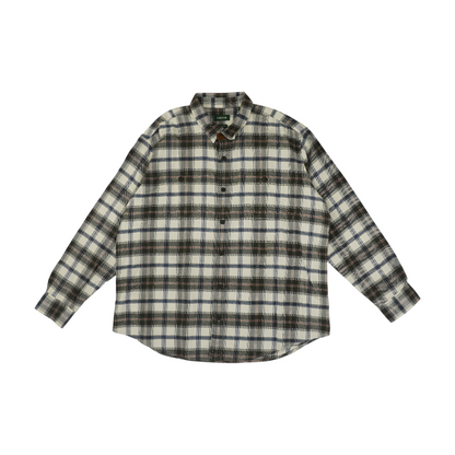 Green Plaid Flannel Button Down