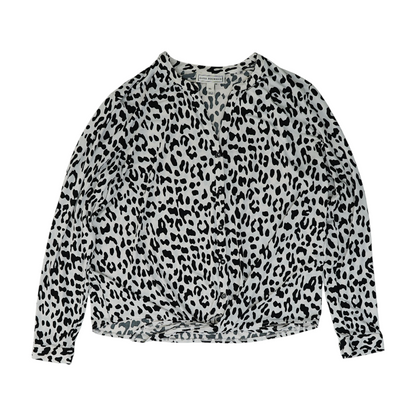 White Animal Print Blouse