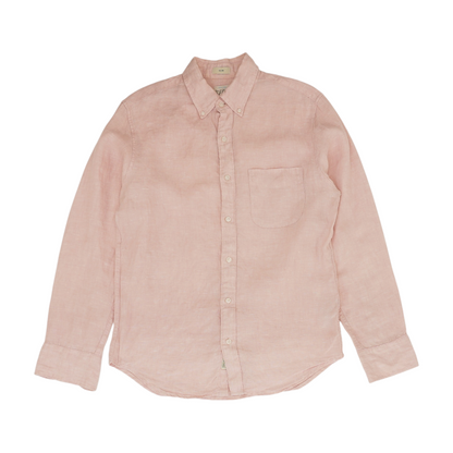Pink Solid Long Sleeve Button Down