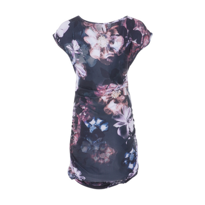 Black Maternity Floral Midi Dress